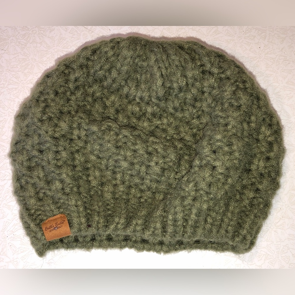 Brand New Britt’s Knits Olive Green Beret Beanie